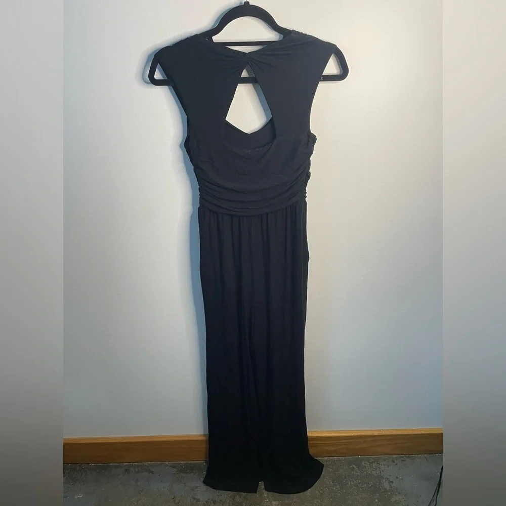 Anthropologie Moulinette Soeurs Black Molly Knit Jumpsuit Wide Leg Quiet Luxury - Picture 12 of 12